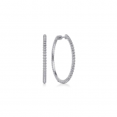 STERLING SILVER BUJUKAN 40MM HOOP EARRINGS