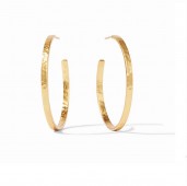 JULIE VOS GOLD PLATED CRESCENT HOOP EARRINGS