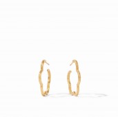 JULIE VOS GOLD PLATED GARDNINIA TEXTURED HOOP EARRINGS