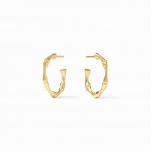 JULIE VOS GOLD PLATED BAMBOO HOOP EARRINGS