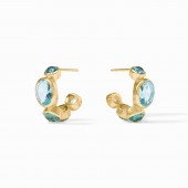 JULIE VOS GOLD PLATED KALEIDOSCOPE BAHAMIAN BLUE EARRINGS