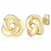 STERLING SILVER GOLD PLATE SMALL KNOT EARRINGS