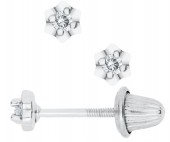 STERLING SILVER DIAMOND STUD EARRINGS