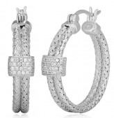 STERLING SILVER DUO LUXE CZ EARRINGS