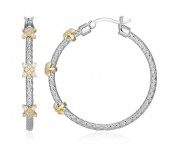 STERLING SILVER GOLD PLATED HOOP EARRINGS