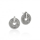 JOHN HARDY ICON LINK SILVER HOOP EARRINGS