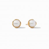 JULIE VOS GOLD PLATE PENELOPE STUD EARRINGS WITH  PEARL