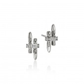 JOHN HARDY STERLING SILVER DIAMOND SPEAR STUD EARRINGS