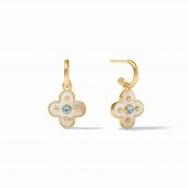 JULIE VOS COLETTE HOOP & CHALCEDONY BLUE EARRINGS