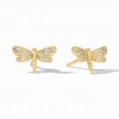 JULIE VOS DRAGONFLY PAVE CHALCEDONY BLUE EARRINGS