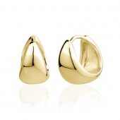 STERLING SILVER GOLD PLATED TAPERED HUGGIE EARRINGS