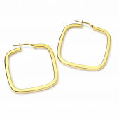 GOLD PLATED TINA LARGE SQUARE HOOP EARRINGS 40MM