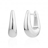STERLING SILVER WEDGE HUGGIE EARRINGS