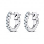 STERLING SILVER MINI HUGGIE CZ EARRINGS