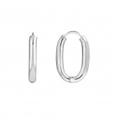 STERLING SILVER OVAL HOOP EARRINGS