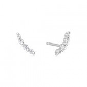 STERLING SILVER SILVER BEZEL BEADED STONE STUD EARRINGS