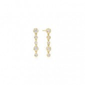 STERLING SILVER GOLD PLATED MOLTEN CASCADE BEZEL SET DROP EARRINGS