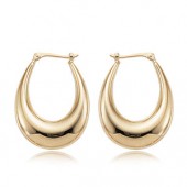 14K POLISHED HOOP EARRING