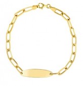 14K Yellow Gold Engravable Paperclip Chain Bracelet