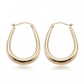 14K Yellow Gold Shell Hoop Earrings