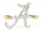 14K Yellow And White Gold .15Ctw Diamond A Ring