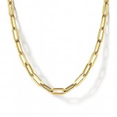 14K Yellow Gold 17 Inch Paperclip Chain