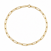 14K YELLOW GOLD POLISHED OVAL PAPERCLIP CHAIN