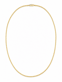 14K YELLOW GOLD 2-2.10MM SOLID DUAL GLITTER ROPE CHAIN