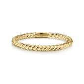 14K YELLOW GOLD ROPE DESIGN STACKABLE BAND