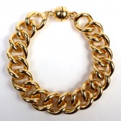 14K YELLOW GOLD OVER RESIN LINK BRACELET