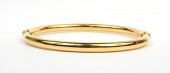 14K YELLOW GOLD OVER RESIN HIGH POLISHED BANGLE BRACELET
