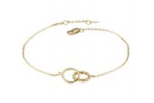 14K YELLOW GOLD CONJOINED RINGS BRACELET