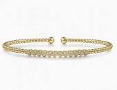 14K YELLOW GOLD BUJUKAN DIAMOND BAR BANGLE