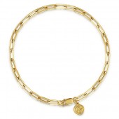14K YELLOW GOLD HOLLOW PAPERCLIP CHAIN BRACELET