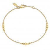 14K YELLOW GOLD GRADUATED BEAD BRACELET