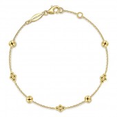 14K YELLOW GOLD BEAD STATION BRACELET