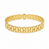 14K YELLOW GOLD SOLID MULTI ELEMENTS LINK BRACELET