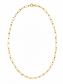 14K YELLOW GOLD 3.9MM HOLLOW PAPERCLIP CHAIN