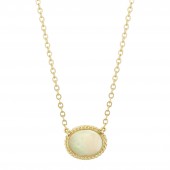 14K YELLOW GOLD OVAL OPAL NECKLACE