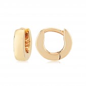 14K YELLOW  GOLD SMALL HINGED HOOP EARRINGS 3X10MM