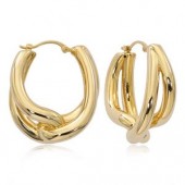 14K YELLOW GOLD INTERLOCKING TEAR DROP EARRING