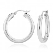 14K WHITE GOLD TUBE EARRINGS