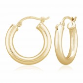 14K YELLOW GOLD TUBE LOOP EARRINGS