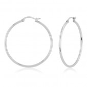 14K WHITE GOLD TUBE EARRINGS