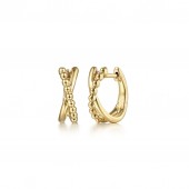 14K YELLOW GOLD BUJUKAN TWISTED HUGGIE EARRINGS