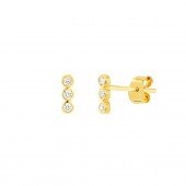 14K YELLOW GOLD DIAMOND BEZEL SET EARRINGS