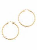 14K YELLOW GOLD 2X35MM TUBE HOOP EARRINGS