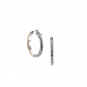 JOHN HARDY STERLING SILVER AND 14K GOLD HOOP EARRINGS