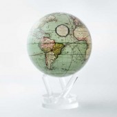 ANTIQUE TERRESTRIAL GREEN 4.5 inch GLOBE WITH ACRYLIC BASE