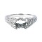 Art Deco Inspired 18K White Gold Diamond Semi-Mount Engagement Ring 116-13057